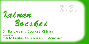 kalman bocskei business card