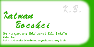 kalman bocskei business card